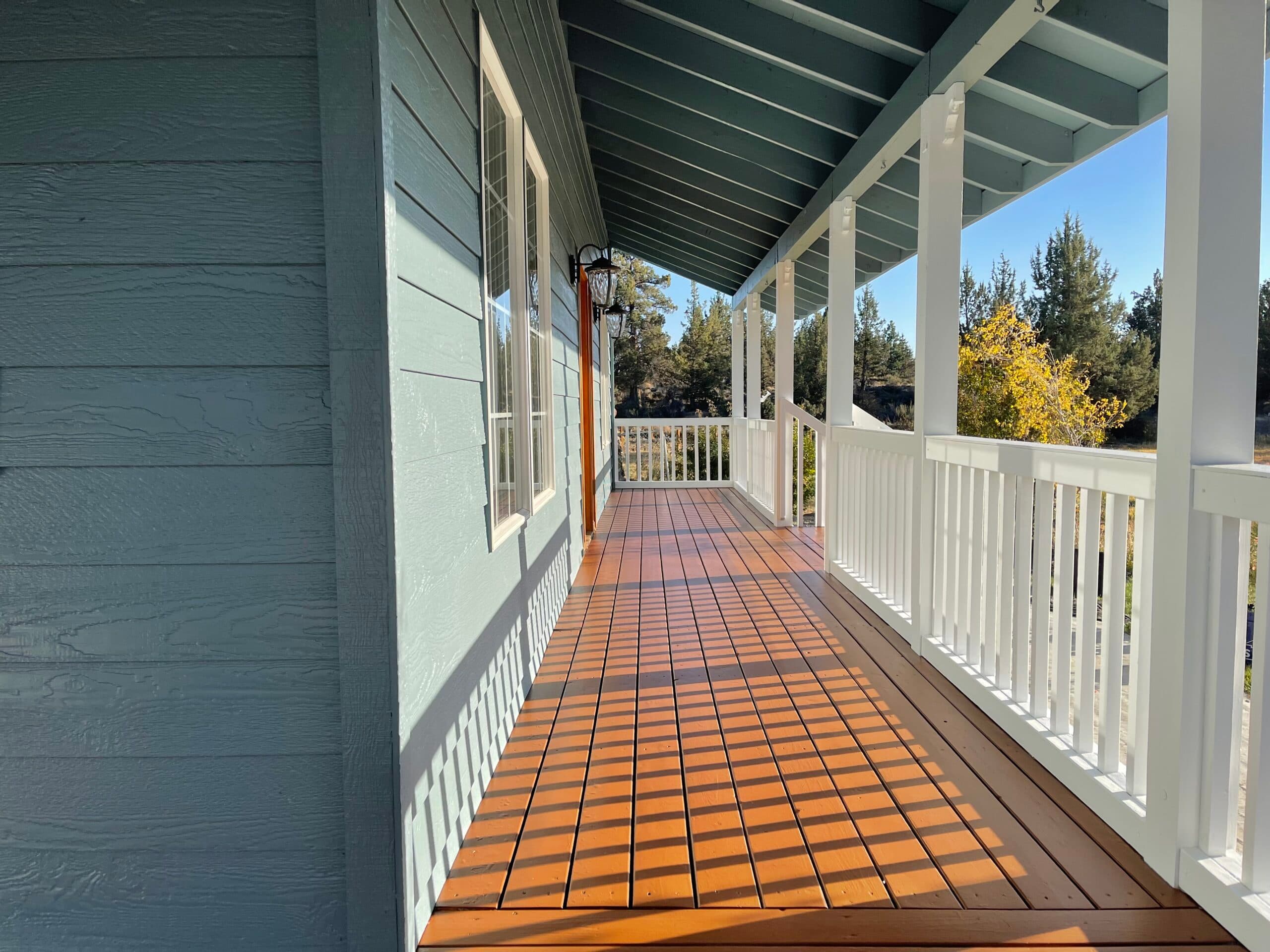 Freshly repainted home exterior with crisp trim in Central Oregon