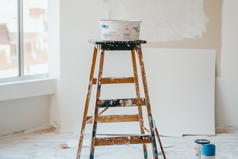 a ladder with paint on it